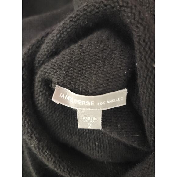James Perse Knit Cardigan Longline Sz 2 Mock Neck Button Front 100% Cashmere - Picture 10 of 12
